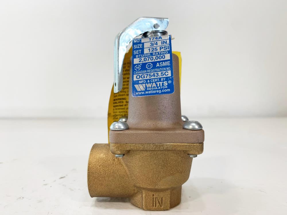 Watts 3/4" NPT 125# Bronze Relief Valve M3, 174A